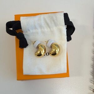 Gold Crescent Earrings